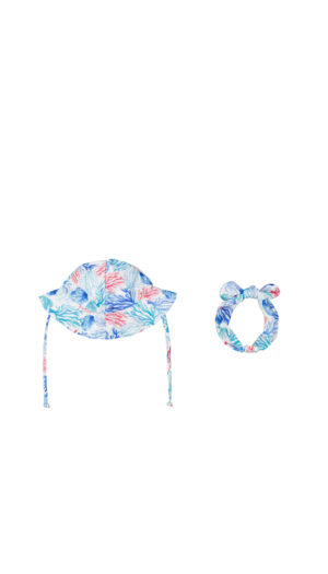 Kit Sombrerito + Mini Bandana Corales