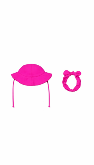 Kit Sombrerito + Mini Bandana Fucsia Brilloso